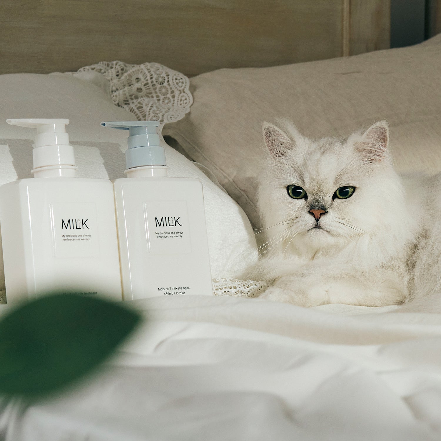 ミルク モイストヴェール シャンプー&トリートメント 本体セットパウチ付<無香料> 各450ml