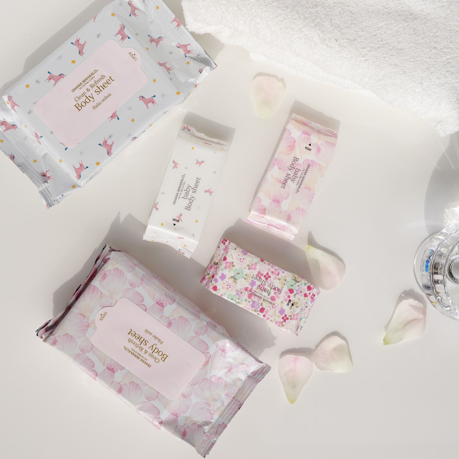 【3月9日12時発売】オハナ・マハロ フレグランス ミニボディシート(ピカケ・ハリーア・ラウレアセット)7枚入り×3