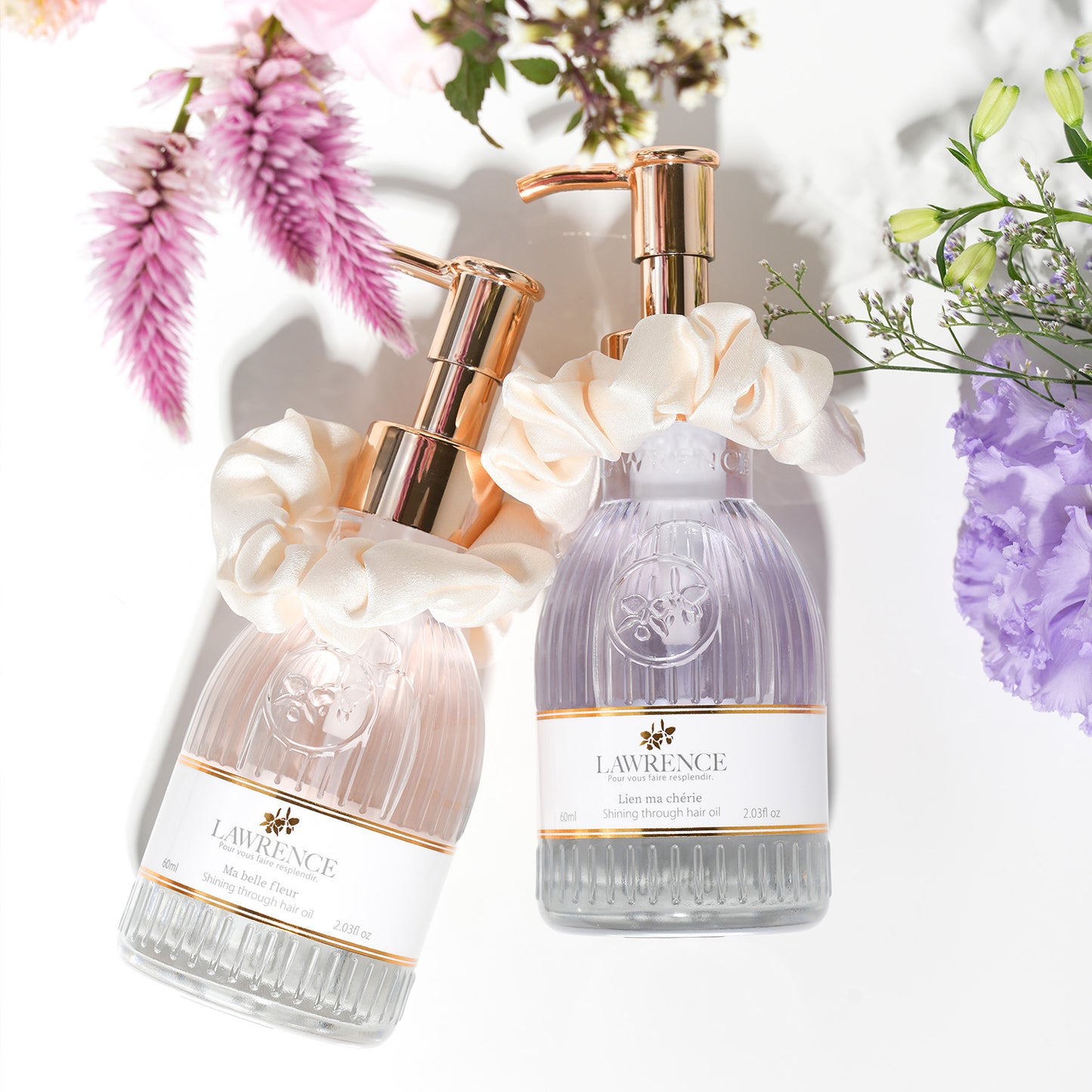 【10月14日12時発売】ロウレンス　シャイニングスルーヘアオイルヘアゴム付き　リアンマシェリ（レイヤードモイストタイプ）　60mL