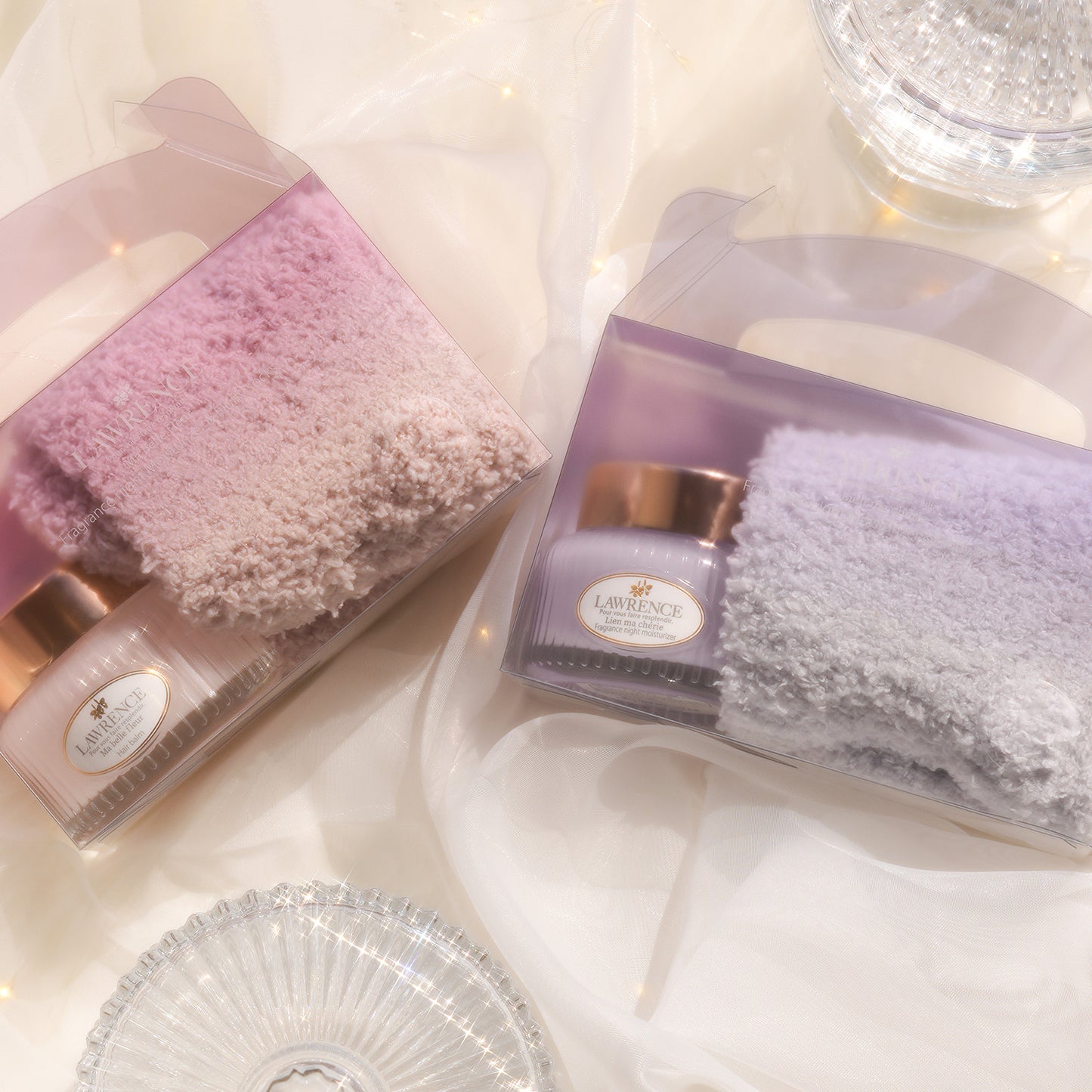 【11月10日12時発売】ロウレンス　ナイト　モイスチャライザー＆オリジナルルームソックス　マベルフルール　ナイトモイスチャライザー45g / ルームソックス1組