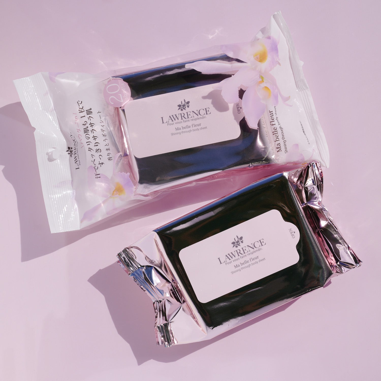【3月9日12時発売】ロウレンス　シャイニングスルーボディシート　マベルフルール［ボディ用拭きとり化粧水］20枚入り