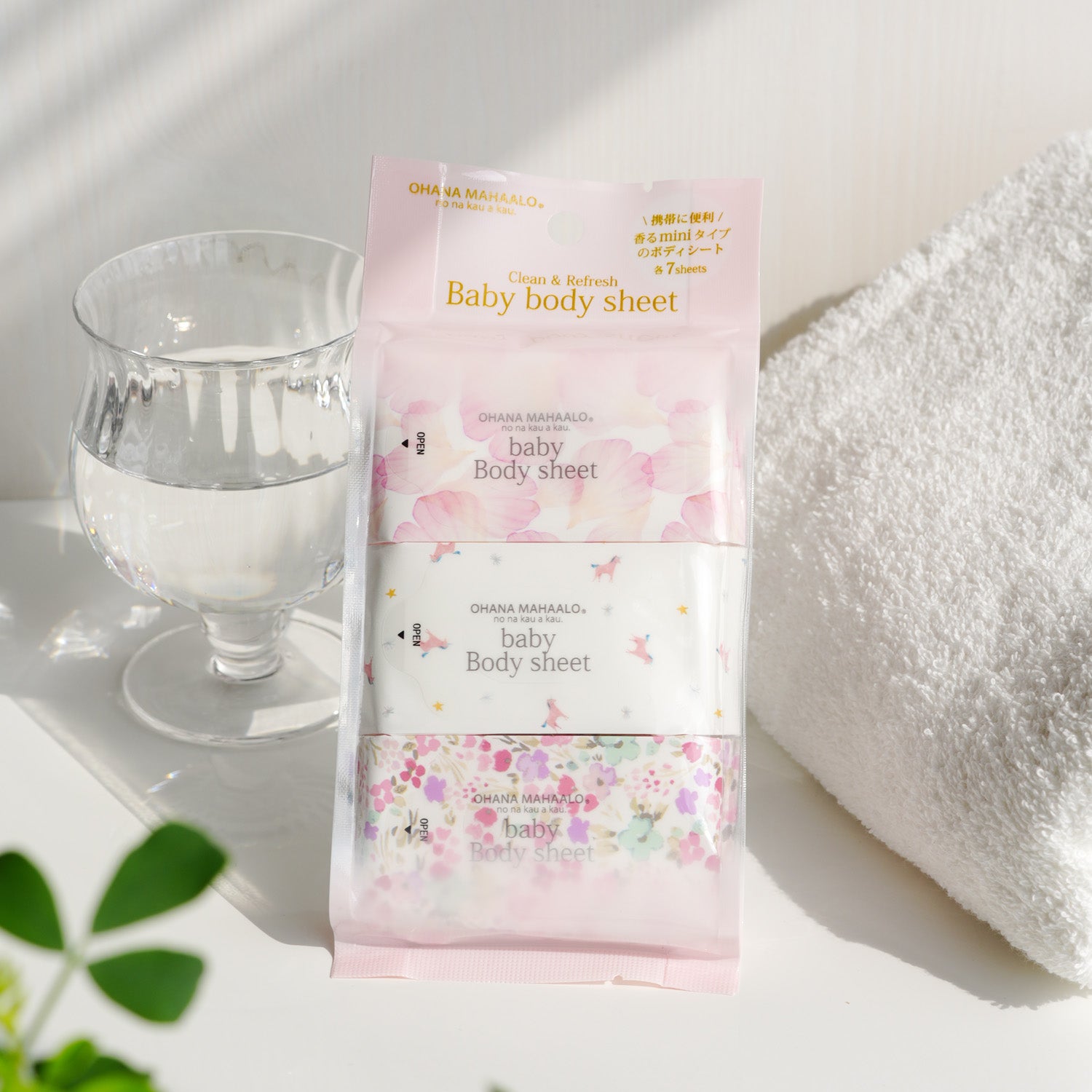 【3月9日12時発売】オハナ・マハロ　フレグランス　ミニボディシート（ピカケ・ハリーア・ラウレアセット）7枚入り×3