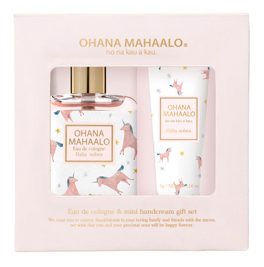 【10%OFF】オハナ・マハロ　サンクスギフト　オーデコロン＆ミニハンドクリーム　〈ハリーア　ノヘア〉　オーデコロン30mL/ハンドクリーム10g