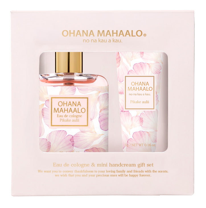 【10%OFF】オハナ・マハロ　サンクスギフト　オーデコロン＆ミニハンドクリーム　〈ピカケ　アウリィ〉　オーデコロン30mL/ハンドクリーム10g